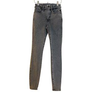 Good American Gray Wash Skinny Jean Size 00/24 Style Black260